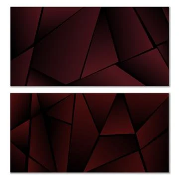 Abstract polygonal pattern. Set of two dark gradient polygonal backgrounds. B Stock Illustration