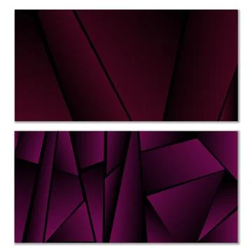 Abstract polygonal pattern. Set of two dark gradient polygonal backgrounds. B 스톡 일러스트