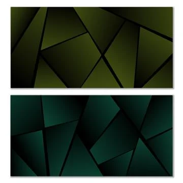 Abstract polygonal pattern. Set of two dark gradient polygonal backgrounds. B 스톡 일러스트