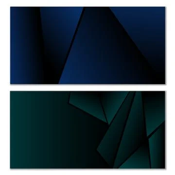 Abstract polygonal pattern. Set of two dark gradient polygonal backgrounds. B Stock Illustration