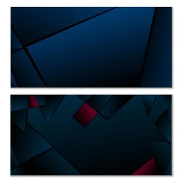 Abstract polygonal pattern. Set of two dark gradient polygonal backgrounds. B イラスト素材