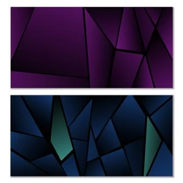 Abstract polygonal pattern. Set of two dark gradient polygonal backgrounds... イラスト素材