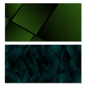 Abstract polygonal pattern. Set of two dark gradient polygonal backgrounds... Illustrazione stock