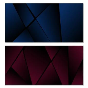 Abstract polygonal pattern. Set of two dark gradient polygonal backgrounds... Stock Illustration