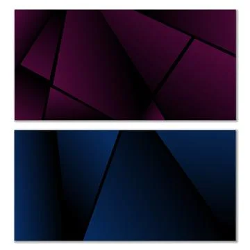 Abstract polygonal pattern. Set of two dark gradient polygonal backgrounds... Stock Illustration