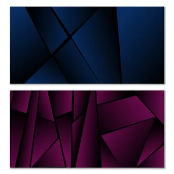 Abstract polygonal pattern. Set of two dark gradient polygonal backgrounds... Stock Illustration