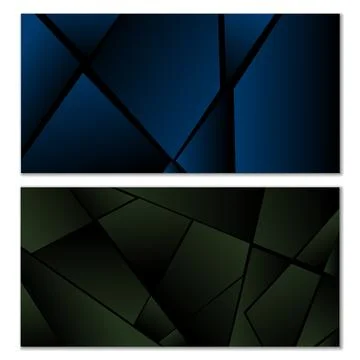 Abstract polygonal pattern. Set of two dark gradient polygonal backgrounds... Stock Illustration