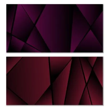 Abstract polygonal pattern. Set of two dark gradient polygonal backgrounds... Stock Illustration