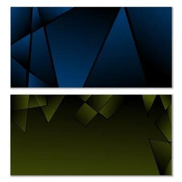Abstract polygonal pattern. Set of two dark gradient polygonal backgrounds... Stock Illustration