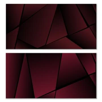 Abstract polygonal pattern. Set of two dark gradient polygonal backgrounds... Stock Illustration