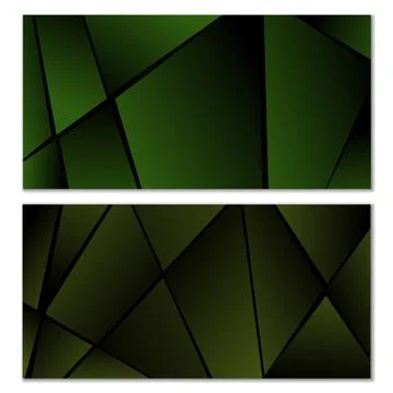 Abstract polygonal pattern. Set of two dark gradient polygonal backgrounds... Stock Illustration