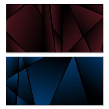 Abstract polygonal pattern. Set of two dark gradient polygonal backgrounds... Stock Illustration