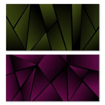 Abstract polygonal pattern. Set of two dark gradient polygonal backgrounds... 库存插图