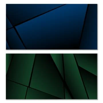 Abstract polygonal pattern. Set of two dark gradient polygonal backgrounds... 스톡 일러스트