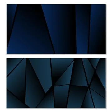 Abstract polygonal pattern. Set of two dark gradient polygonal backgrounds... Stock Illustration