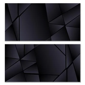 Abstract polygonal pattern. Set of two dark gradient polygonal backgrounds... Stock Illustration