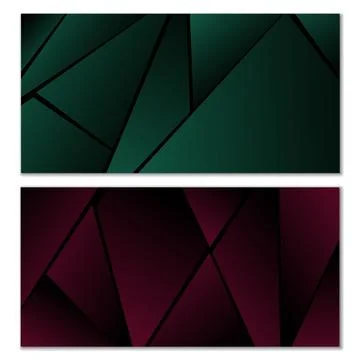 Abstract polygonal pattern. Set of two dark gradient polygonal backgrounds... 스톡 일러스트