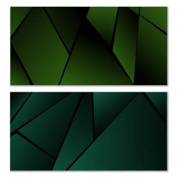 Abstract polygonal pattern. Set of two dark gradient polygonal backgrounds... Stock Illustration