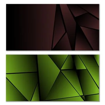 Abstract polygonal pattern. Set of two dark gradient polygonal backgrounds... Illustrazione stock