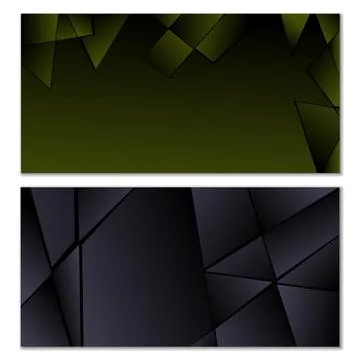 Abstract polygonal pattern. Set of two dark gradient polygonal backgrounds... Stock Illustration