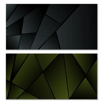 Abstract polygonal pattern. Set of two dark gradient polygonal backgrounds... Stock Illustration