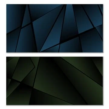 Abstract polygonal pattern. Set of two dark gradient polygonal backgrounds... Stock Illustration