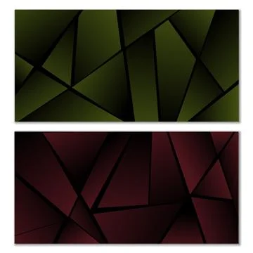 Abstract polygonal pattern. Set of two dark gradient polygonal backgrounds... 스톡 일러스트