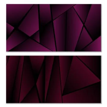 Abstract polygonal pattern. Set of two dark gradient polygonal backgrounds... 스톡 일러스트