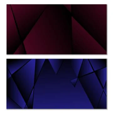 Abstract polygonal pattern. Set of two dark gradient polygonal backgrounds... 스톡 일러스트
