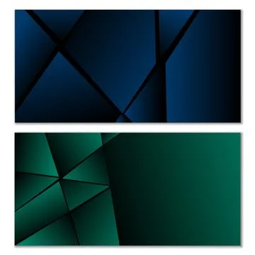 Abstract polygonal pattern. Set of two dark gradient polygonal backgrounds... Stock Illustration