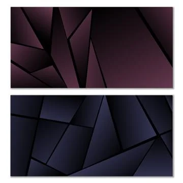 Abstract polygonal pattern. Set of two dark gradient polygonal backgrounds... 스톡 일러스트