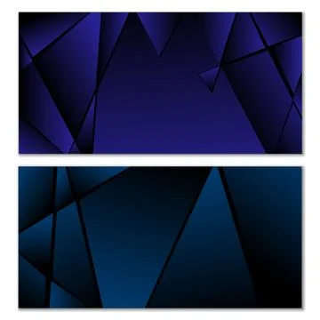 Abstract polygonal pattern. Set of two dark gradient polygonal backgrounds... イラスト素材