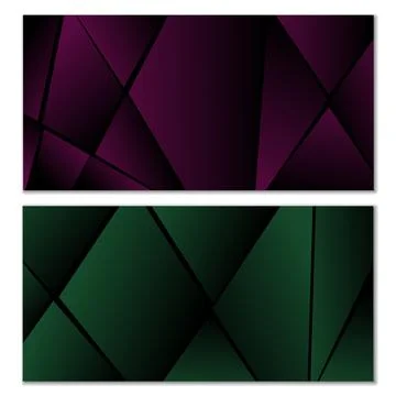 Abstract polygonal pattern. Set of two dark gradient polygonal backgrounds... 스톡 일러스트