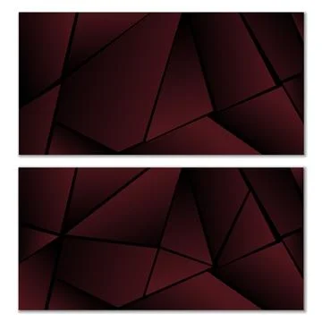 Abstract polygonal pattern. Set of two dark gradient polygonal backgrounds... イラスト素材