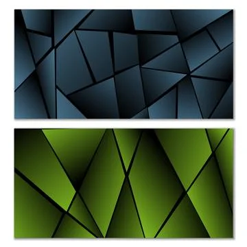 Abstract polygonal pattern. Set of two dark gradient polygonal backgrounds... 스톡 일러스트