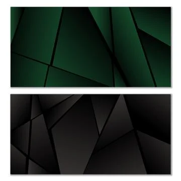 Abstract polygonal pattern. Set of two dark gradient polygonal backgrounds... イラスト素材