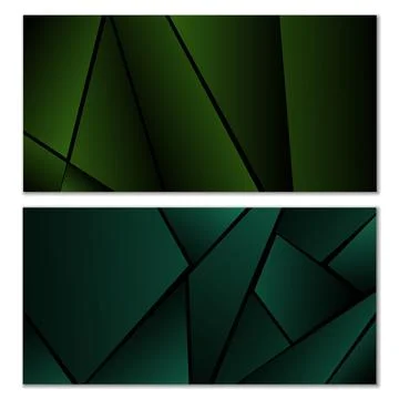 Abstract polygonal pattern. Set of two dark gradient polygonal backgrounds... Stock Illustration