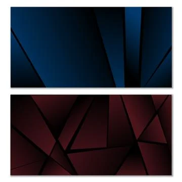 Abstract polygonal pattern. Set of two dark gradient polygonal backgrounds... 스톡 일러스트