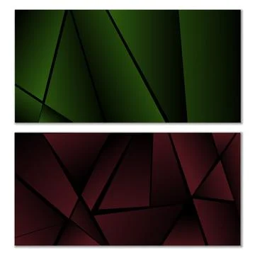 Abstract polygonal pattern. Set of two dark gradient polygonal backgrounds... イラスト素材