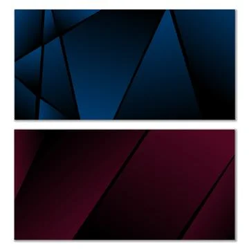 Abstract polygonal pattern. Set of two dark gradient polygonal backgrounds... 스톡 일러스트