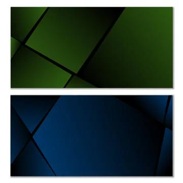 Abstract polygonal pattern. Set of two dark gradient polygonal backgrounds... Stock Illustration