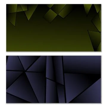 Abstract polygonal pattern. Set of two dark gradient polygonal backgrounds... Illustrazione stock