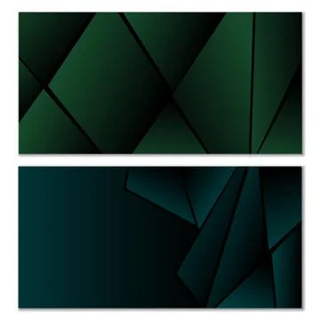 Abstract polygonal pattern. Set of two dark gradient polygonal backgrounds... Stock Illustration