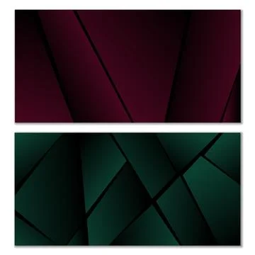 Abstract polygonal pattern. Set of two dark gradient polygonal backgrounds... Stock Illustration