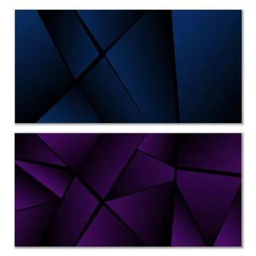 Abstract polygonal pattern. Set of two dark gradient polygonal backgrounds... 스톡 일러스트
