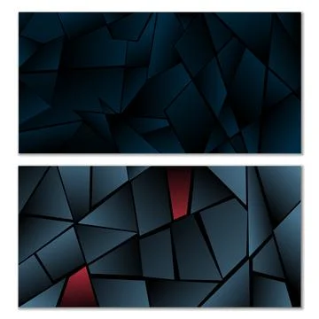 Abstract polygonal pattern. Set of two dark gradient polygonal backgrounds... イラスト素材
