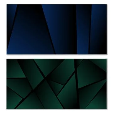 Abstract polygonal pattern. Set of two dark gradient polygonal backgrounds... 스톡 일러스트