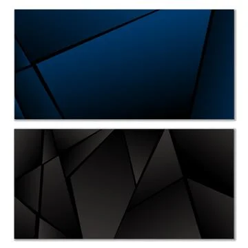 Abstract polygonal pattern. Set of two dark gradient polygonal backgrounds... Stock Illustration