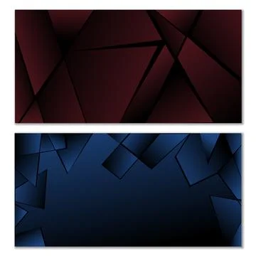 Abstract polygonal pattern. Set of two dark gradient polygonal backgrounds... Illustrazione stock