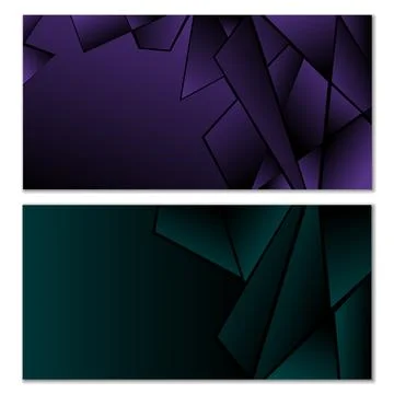 Abstract polygonal pattern. Set of two dark gradient polygonal backgrounds... 스톡 일러스트